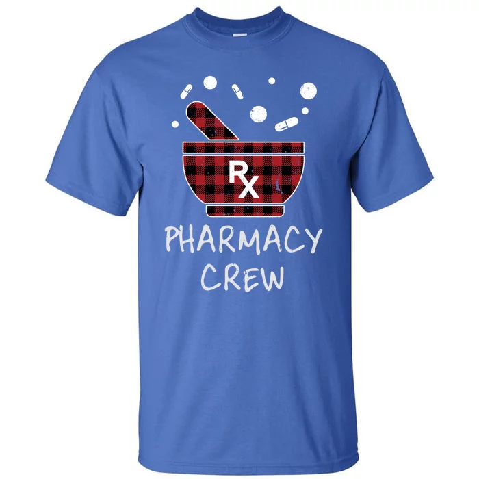 Pharmacy Crew Red Plaid Pharmacist Bowl Pills Christmas Gift Tall T-Shirt