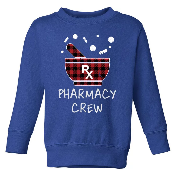 Pharmacy Crew Red Plaid Pharmacist Bowl Pills Christmas Gift Toddler Sweatshirt