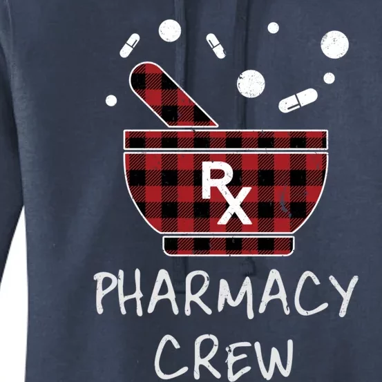 Pharmacy Crew Red Plaid Pharmacist Bowl Pills Christmas Gift Women's Pullover Hoodie