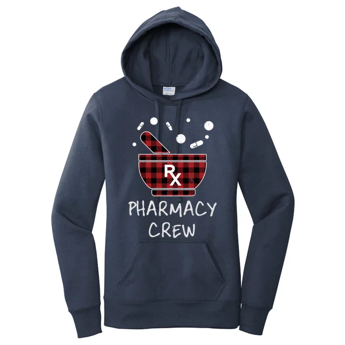 Pharmacy Crew Red Plaid Pharmacist Bowl Pills Christmas Gift Women's Pullover Hoodie