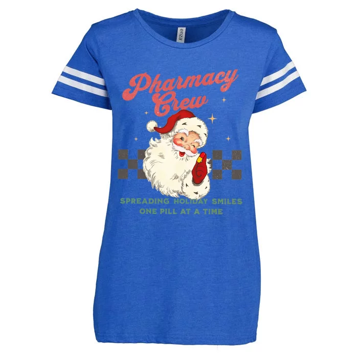 Pharmacy Crew Retro Vintage Santa Christmas Pharmacy Tech Funny Gift Enza Ladies Jersey Football T-Shirt