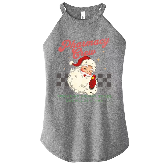 Pharmacy Crew Retro Vintage Santa Christmas Pharmacy Tech Funny Gift Women’s Perfect Tri Rocker Tank