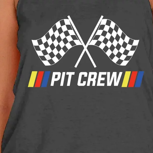 Pit Crew Race Car Parties Parents Pit Racing Drag Dress Women's Knotted Racerback Tank