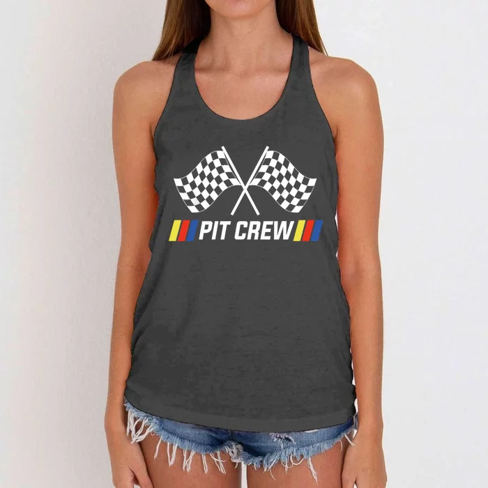 Pit Crew Race Car Parties Parents Pit Racing Drag Dress Women's Knotted Racerback Tank