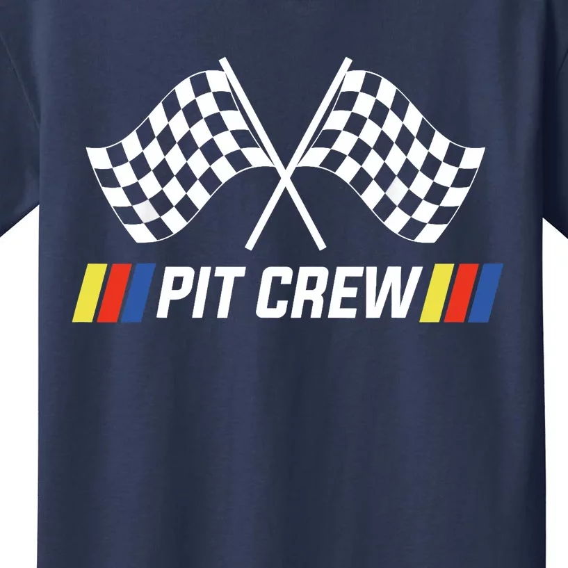 Pit Crew Race Car Parties Parents Pit Racing Drag Dress Kids T-Shirt