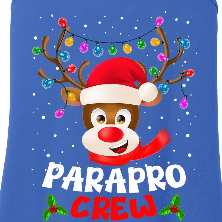 Parapro Crew Reindeer Santa Hat Christmas Lights Ladies Essential Tank