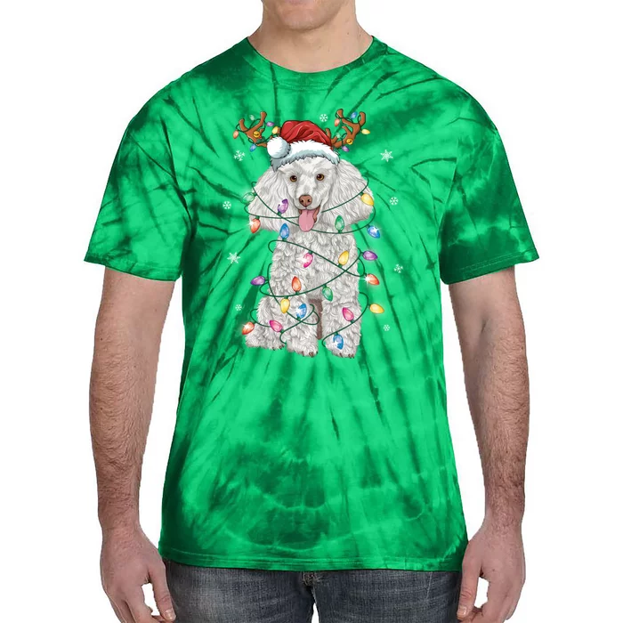 Poodle Christmas Reindeer Santa Hat Poodle Christmas Tie-Dye T-Shirt