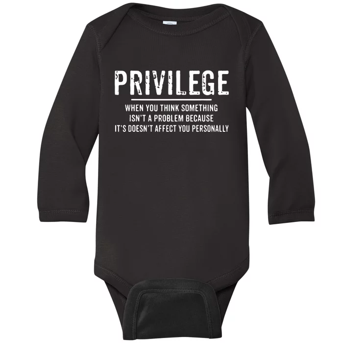 Privilege, Civil Rights, Equality VNeck Baby Long Sleeve Bodysuit