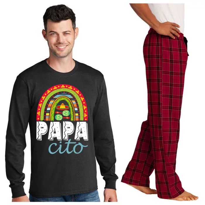 Papa Cito Rainbow Funny Mexican Food Foodie Love Gift Long Sleeve Pajama Set