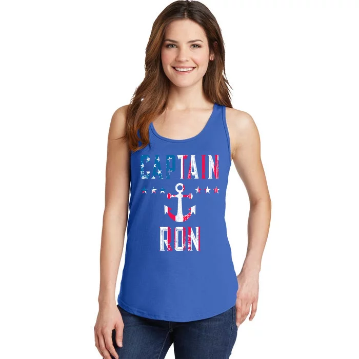 Patriotic Captain Ron Vintage Us Flag 4th Of July Boating Gift Ladies Essential Tank