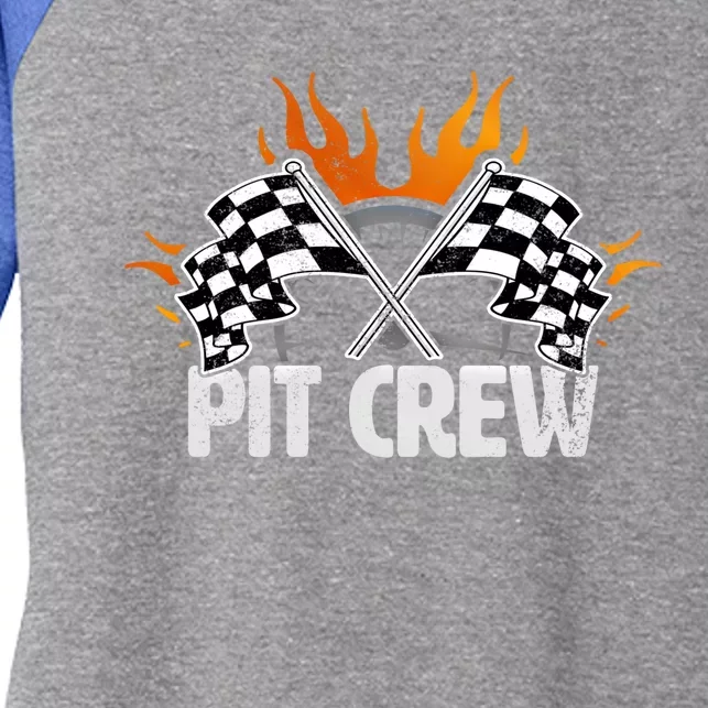 Pit Crew Race Car Birthday Party Racing Family Matching Great Gift Women's Tri-Blend 3/4-Sleeve Raglan Shirt