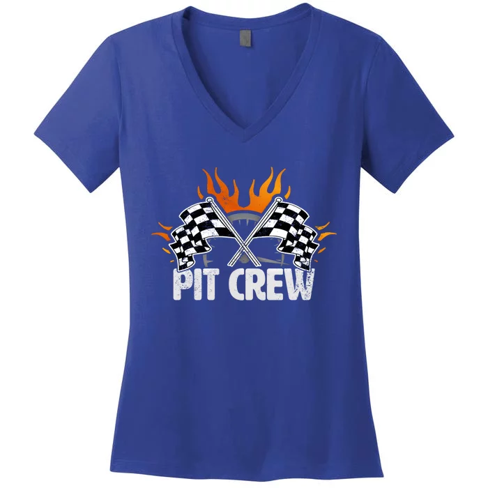 Pit Crew Race Car Birthday Party Racing Family Matching Great Gift Women's V-Neck T-Shirt