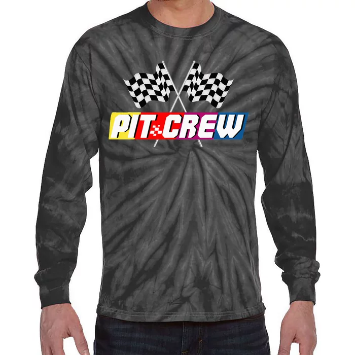 Pit Crew Racing Car Lover Tie-Dye Long Sleeve Shirt