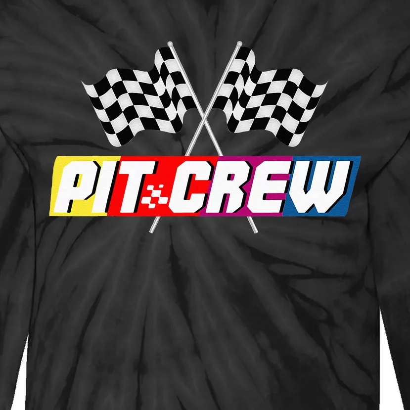 Pit Crew Racing Car Lover Tie-Dye Long Sleeve Shirt