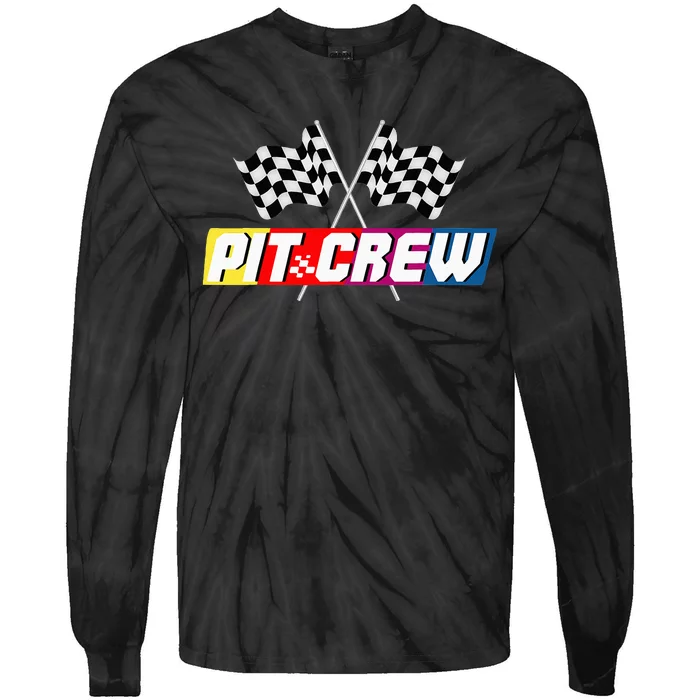 Pit Crew Racing Car Lover Tie-Dye Long Sleeve Shirt