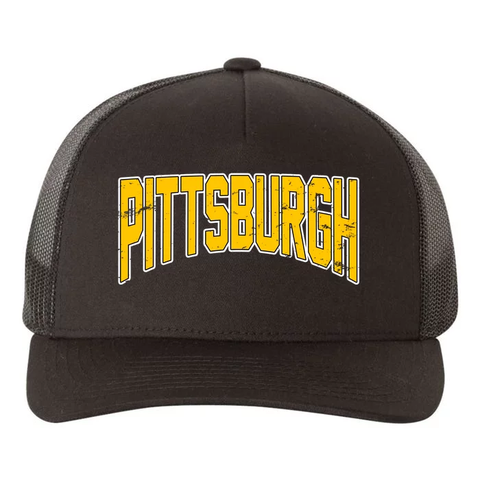 Pittsburgh City Retro Vintage Yupoong Adult 5-Panel Trucker Hat