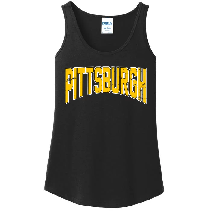 Pittsburgh City Retro Vintage Ladies Essential Tank