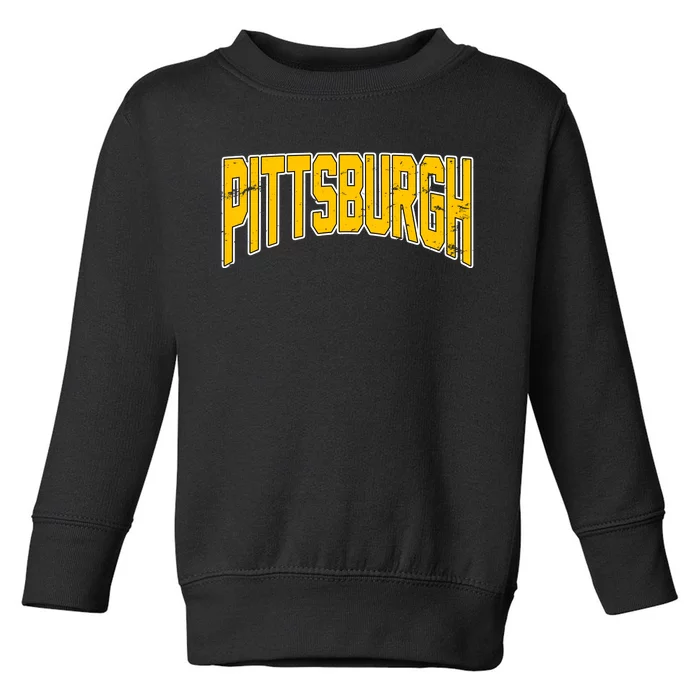 Pittsburgh City Retro Vintage Toddler Sweatshirt