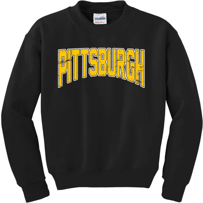 Pittsburgh City Retro Vintage Kids Sweatshirt