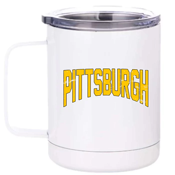 Pittsburgh City Retro Vintage Front & Back 12oz Stainless Steel Tumbler Cup