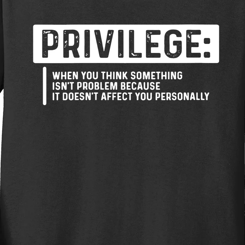 Privilege, Civil Rights, Equality VNeck Kids Long Sleeve Shirt