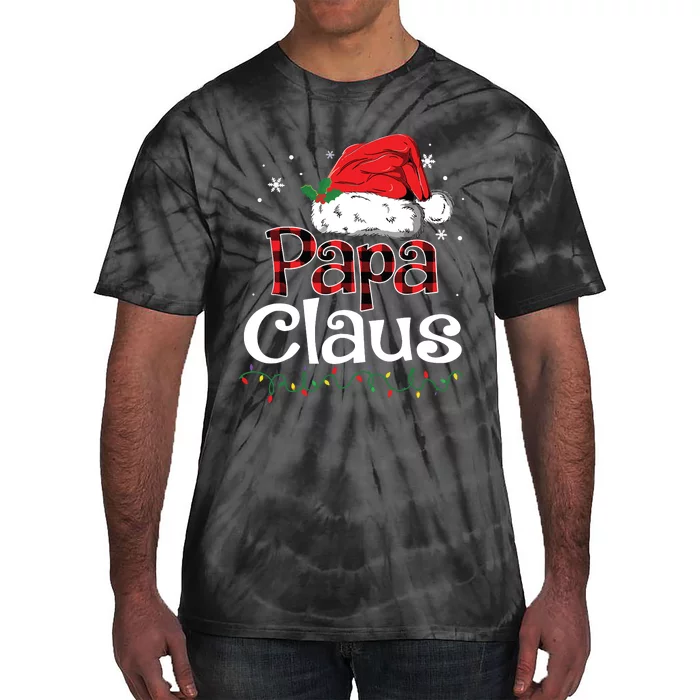 Papa Claus Santa Funny Christmas Pajama Matching Family Tie-Dye T-Shirt