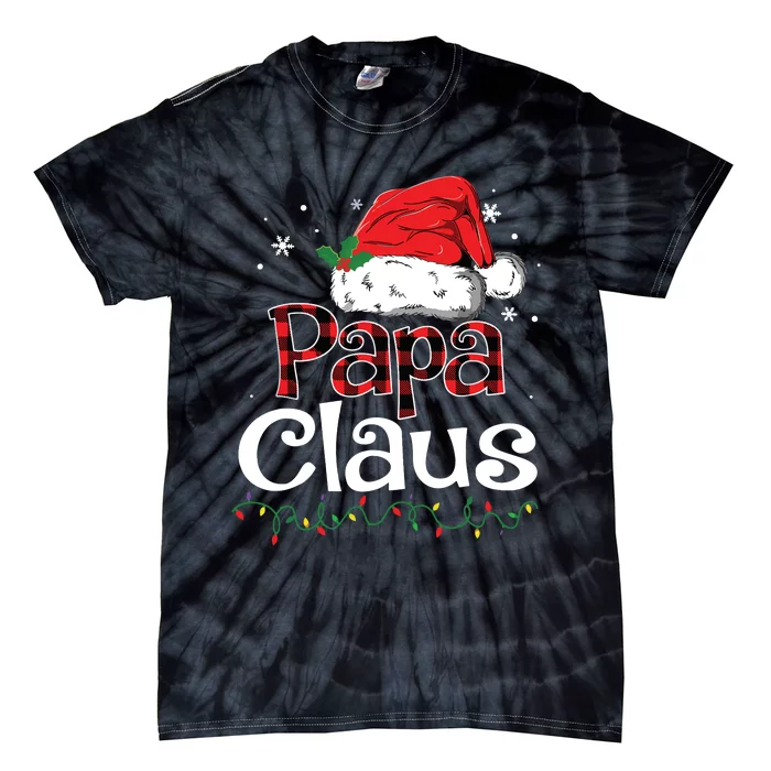 Papa Claus Santa Funny Christmas Pajama Matching Family Tie-Dye T-Shirt