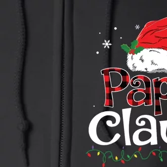 Papa Claus Santa Funny Christmas Pajama Matching Family Full Zip Hoodie