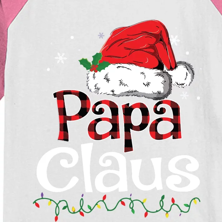 Papa Claus Santa Funny Christmas Pajama Matching Family Kids Colorblock Raglan Jersey