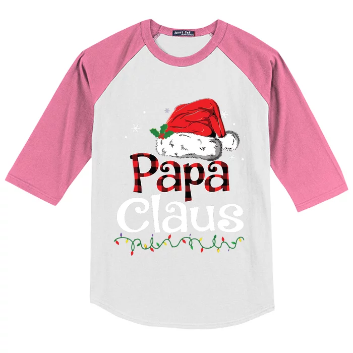 Papa Claus Santa Funny Christmas Pajama Matching Family Kids Colorblock Raglan Jersey