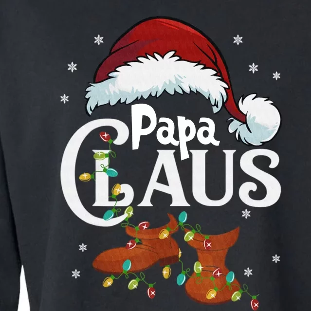 Papa Claus Santa Hat Matching Christmas Family Group Cropped Pullover Crew