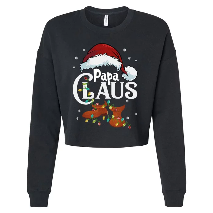 Papa Claus Santa Hat Matching Christmas Family Group Cropped Pullover Crew