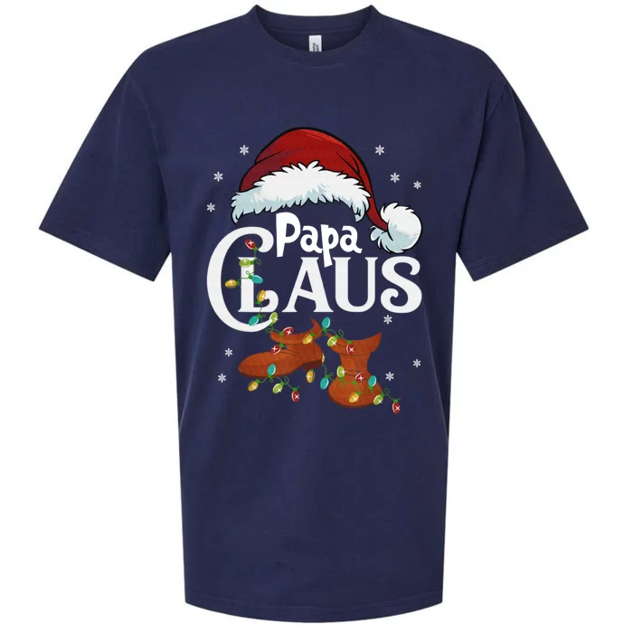 Papa Claus Santa Hat Matching Christmas Family Group Sueded Cloud Jersey T-Shirt