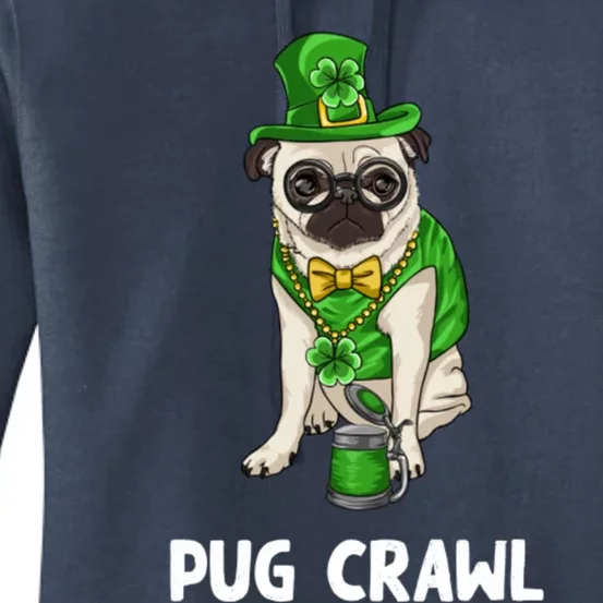 Pug Crawl St Patrick's Day Ing Bar Bartender Funny Gift Women's Pullover Hoodie