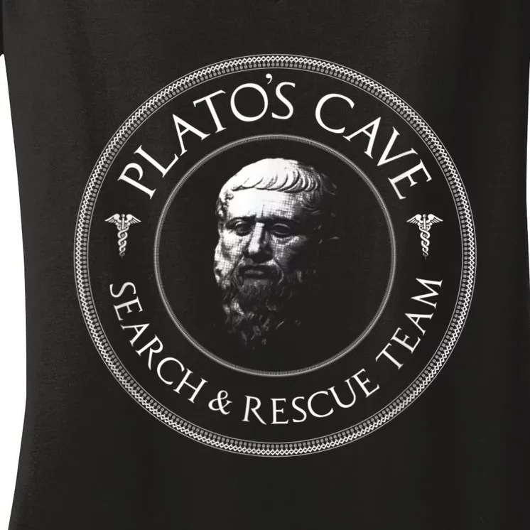 Plato's Cave Search & Rescue Team Philosophy Women's V-Neck T-Shirt