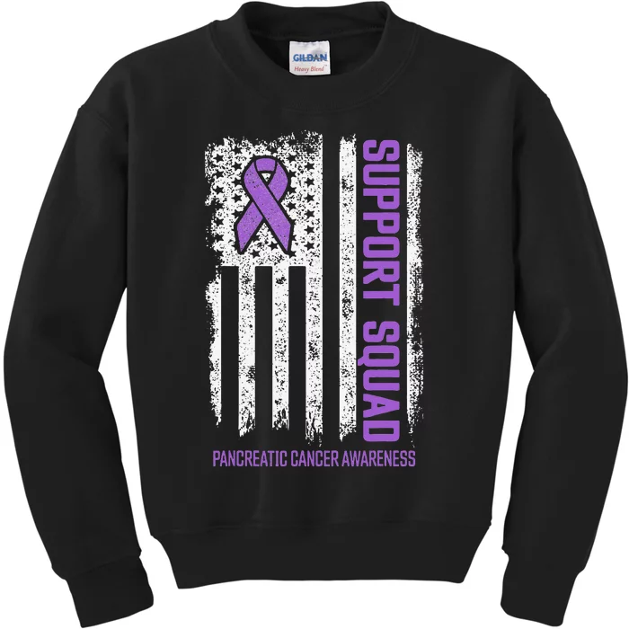 Pancreatic Cancer Support Squad Pancreatic Cancer Awareness Kids Sweatshirt