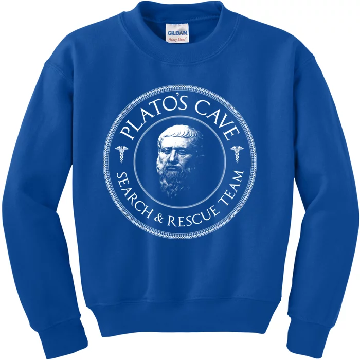 Plato's Cave Search And Rescue Team Funny Philosopher Gift Kids Sweatshirt