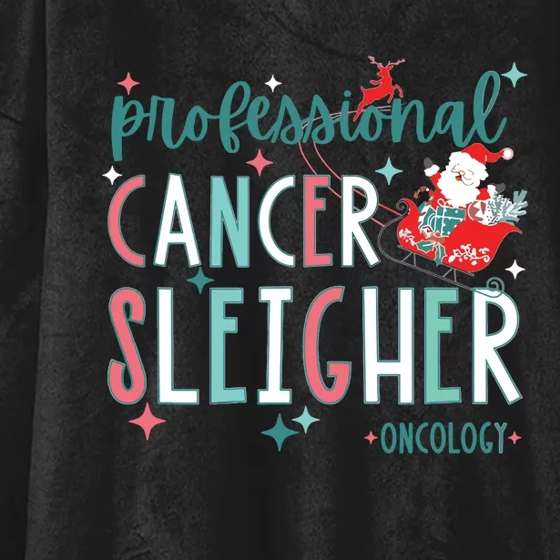 Professional Cancer Sleigher Oncology Nurse Christmas Women Hooded Wearable Blanket