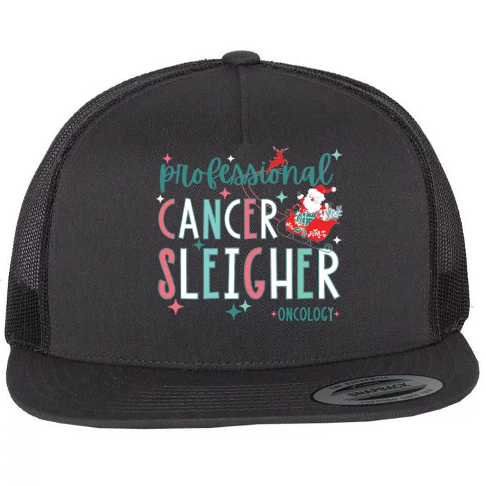 Professional Cancer Sleigher Oncology Nurse Christmas Women Flat Bill Trucker Hat