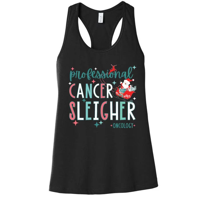 Professional Cancer Sleigher Oncology Nurse Christmas Women Women's Racerback Tank