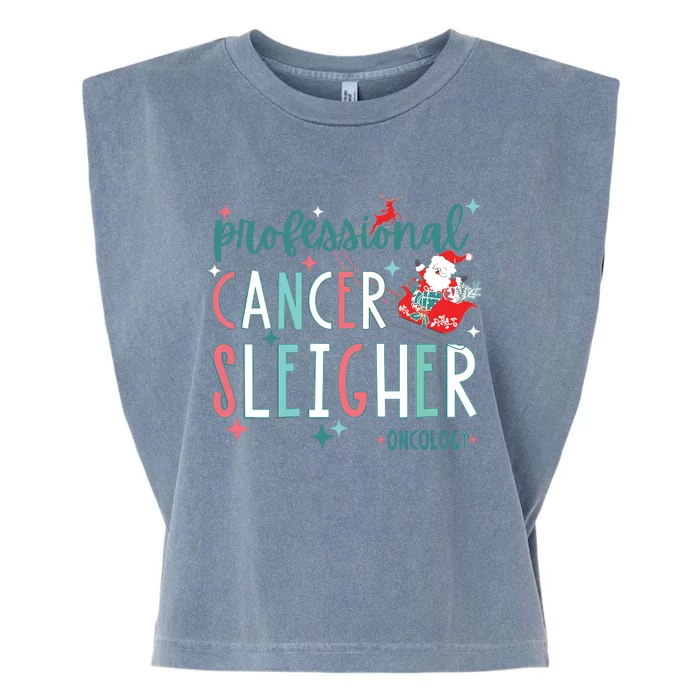 Professional Cancer Sleigher Oncology Nurse Christmas Women Garment-Dyed Women's Muscle Tee