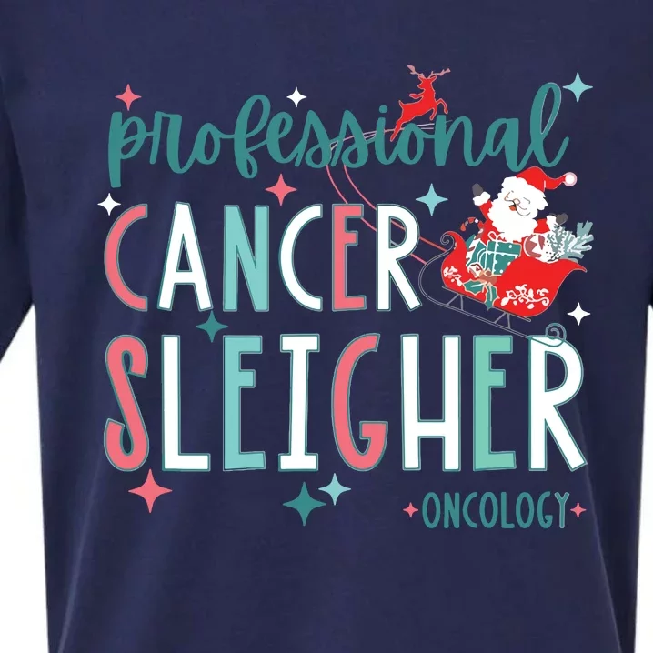 Professional Cancer Sleigher Oncology Nurse Christmas Women Sueded Cloud Jersey T-Shirt