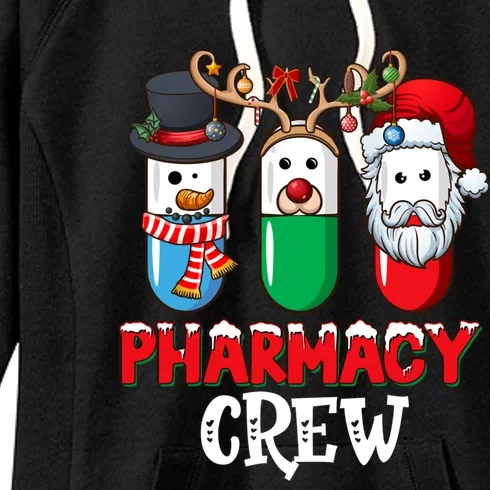 Pharmacy Crew Santa Claus Pills Pharmacist Christmas Pajama Gift Women's Fleece Hoodie