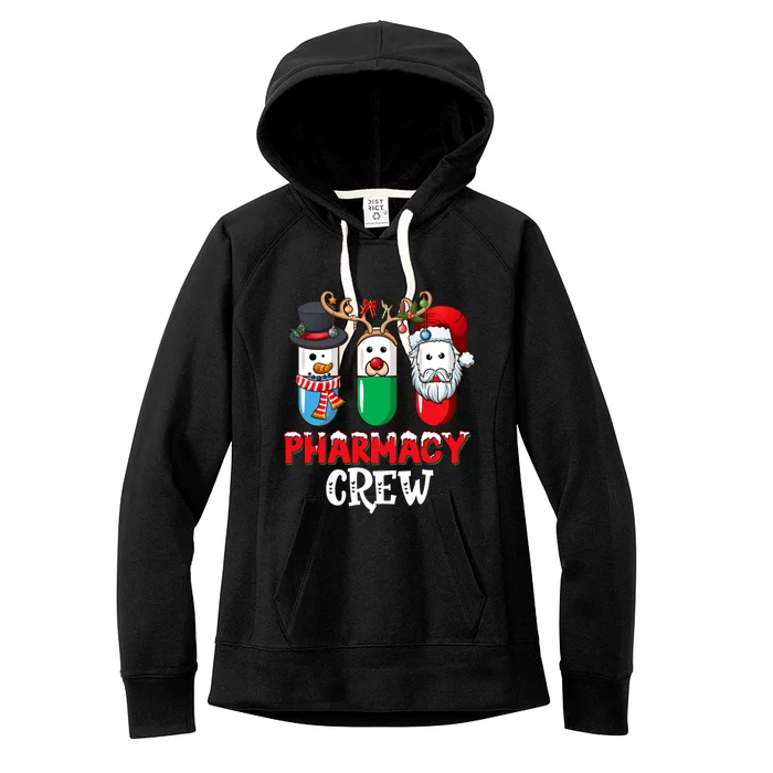 Pharmacy Crew Santa Claus Pills Pharmacist Christmas Pajama Gift Women's Fleece Hoodie