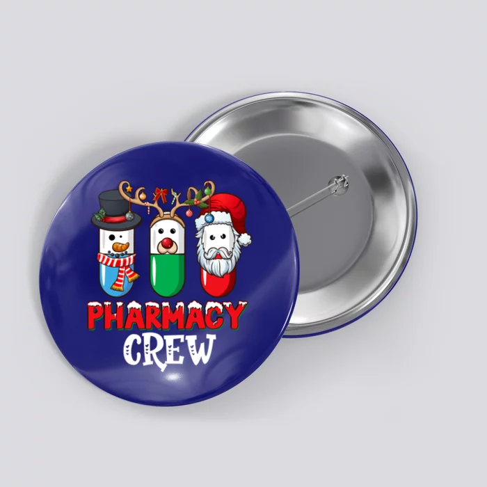 Pharmacy Crew Santa Claus Pills Pharmacist Christmas Pajama Gift Button