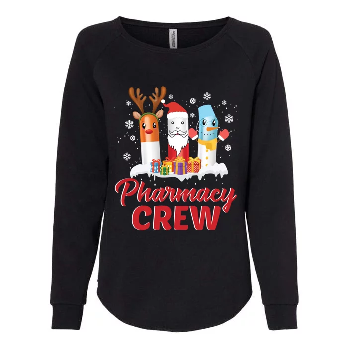 Pharmacy Crew Santa Claus Reindeer Pill Xmas Pharmacist Gift Womens California Wash Sweatshirt