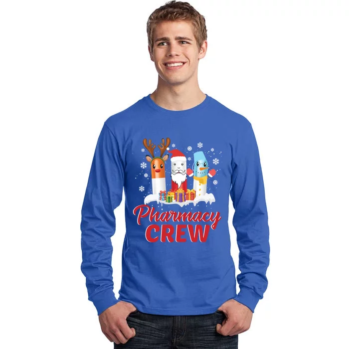 Pharmacy Crew Santa Claus Reindeer Pill Xmas Pharmacist Gift Tall Long Sleeve T-Shirt