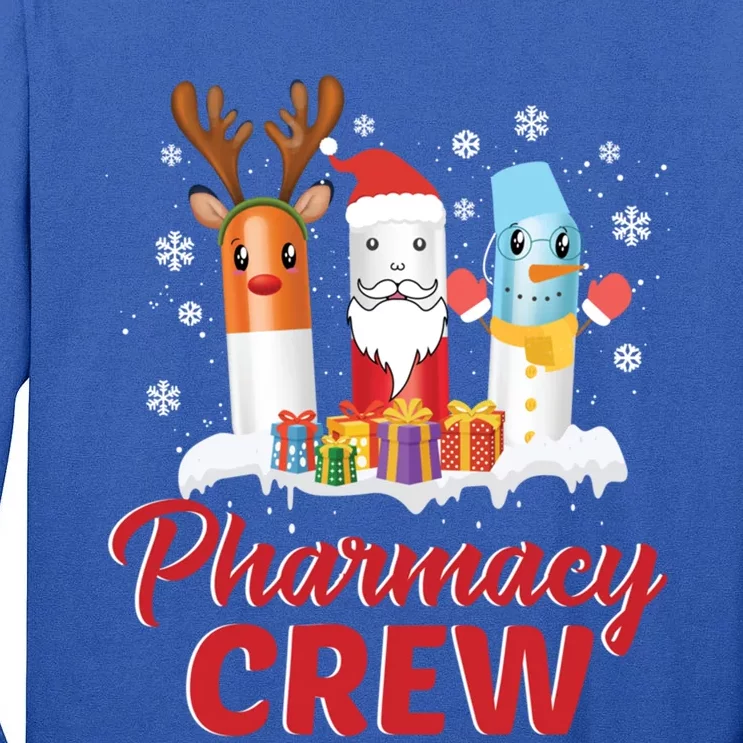 Pharmacy Crew Santa Claus Reindeer Pill Xmas Pharmacist Gift Tall Long Sleeve T-Shirt