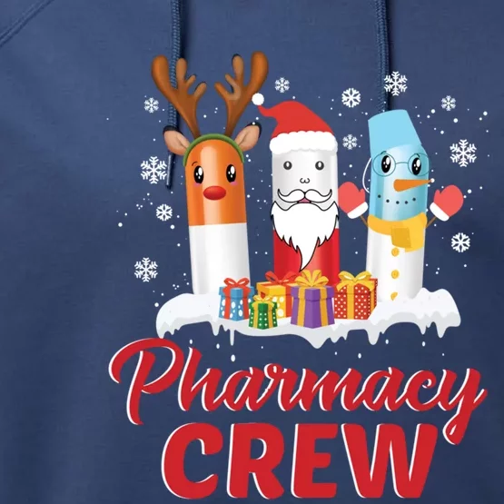 Pharmacy Crew Santa Claus Reindeer Pill Xmas Pharmacist Gift Performance Fleece Hoodie