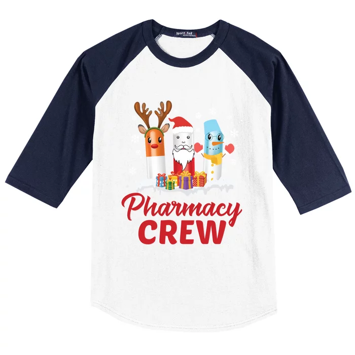 Pharmacy Crew Santa Claus Reindeer Pill Xmas Pharmacist Gift Baseball Sleeve Shirt